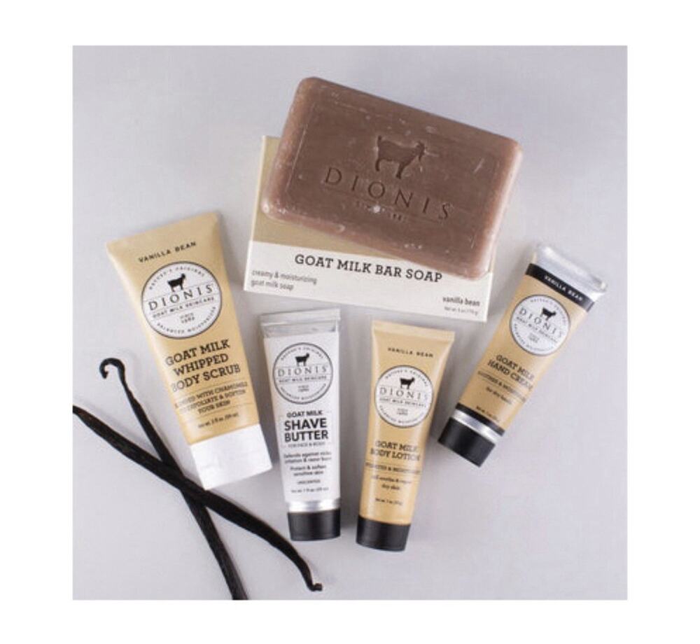 Dionis Goat Milk Vanilla Bean 6 Pc Travel Skincare Gift Set New